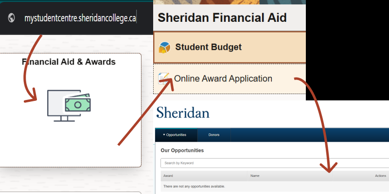 Image of Sheridan's financial awards portal